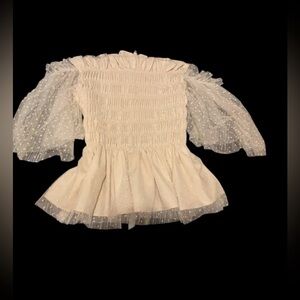 Smocked Cream Top